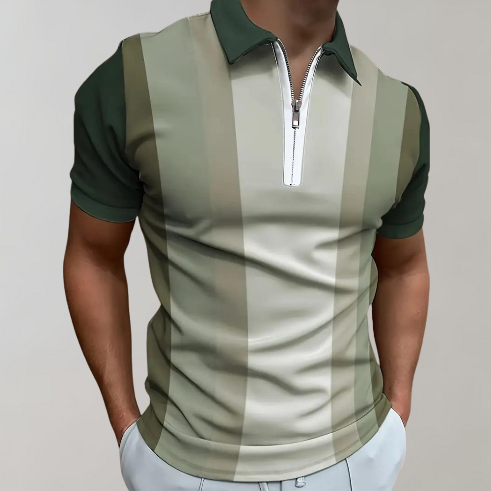 Herren Polo-T-Shirt Kurzärmelig Mit Kragen Viertelreißverschluss - Norvielle
