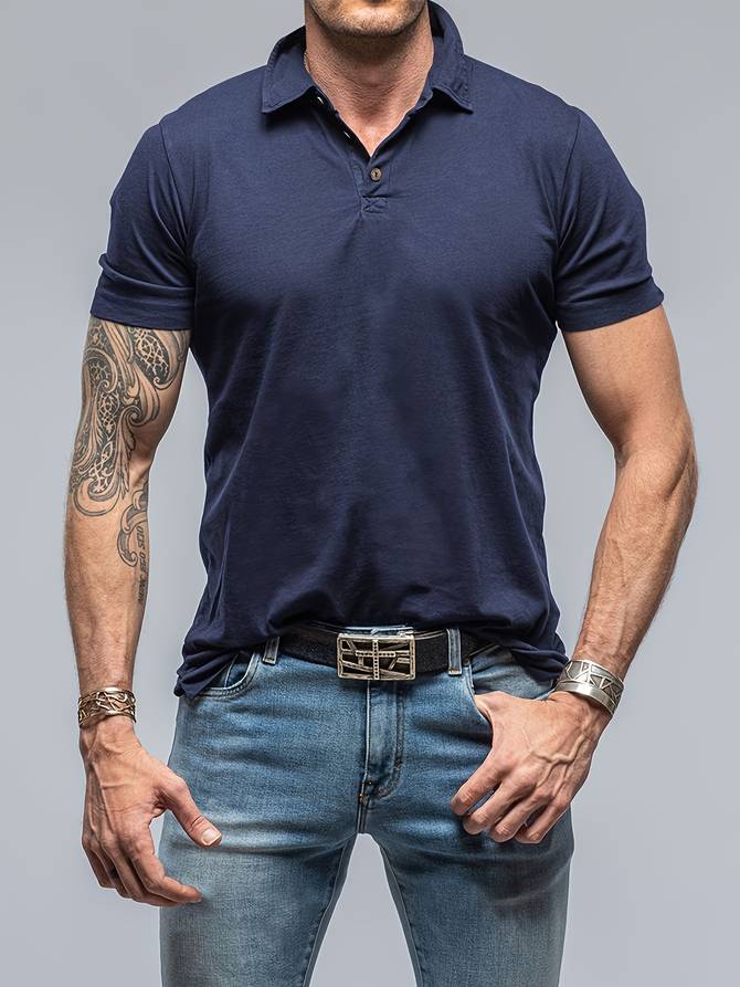 Herren Polo-Shirt Kurzarm Halbknopf Weiß - Norvielle