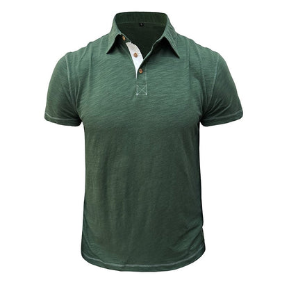 Polohemd – Halbe Knopfleiste – Kurze Ärmel – Polo-T-Shirt – Herren-T-Shirt-Grün-S-Chaps Herrenmode