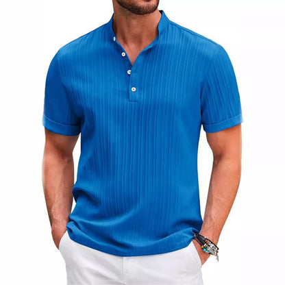 Herren Polohemd Kurzarm Button-Up Baumwolle Weiß - Norvielle