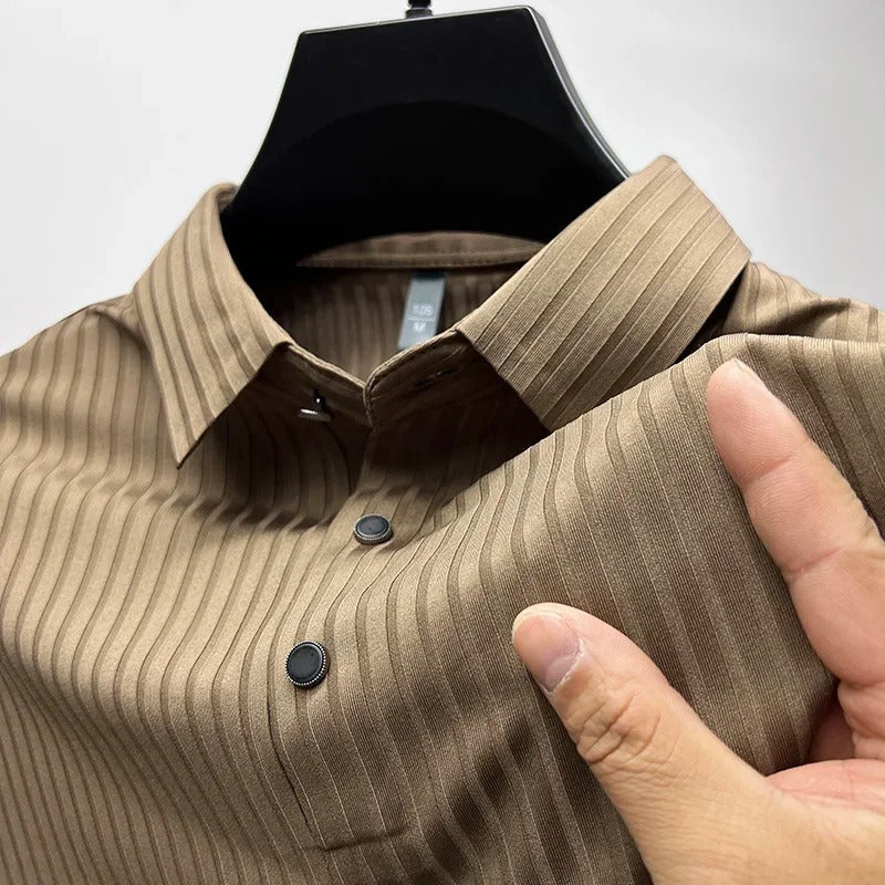 Herren Polohemd Kurzarm Mit Knöpfen Blau - Norvielle