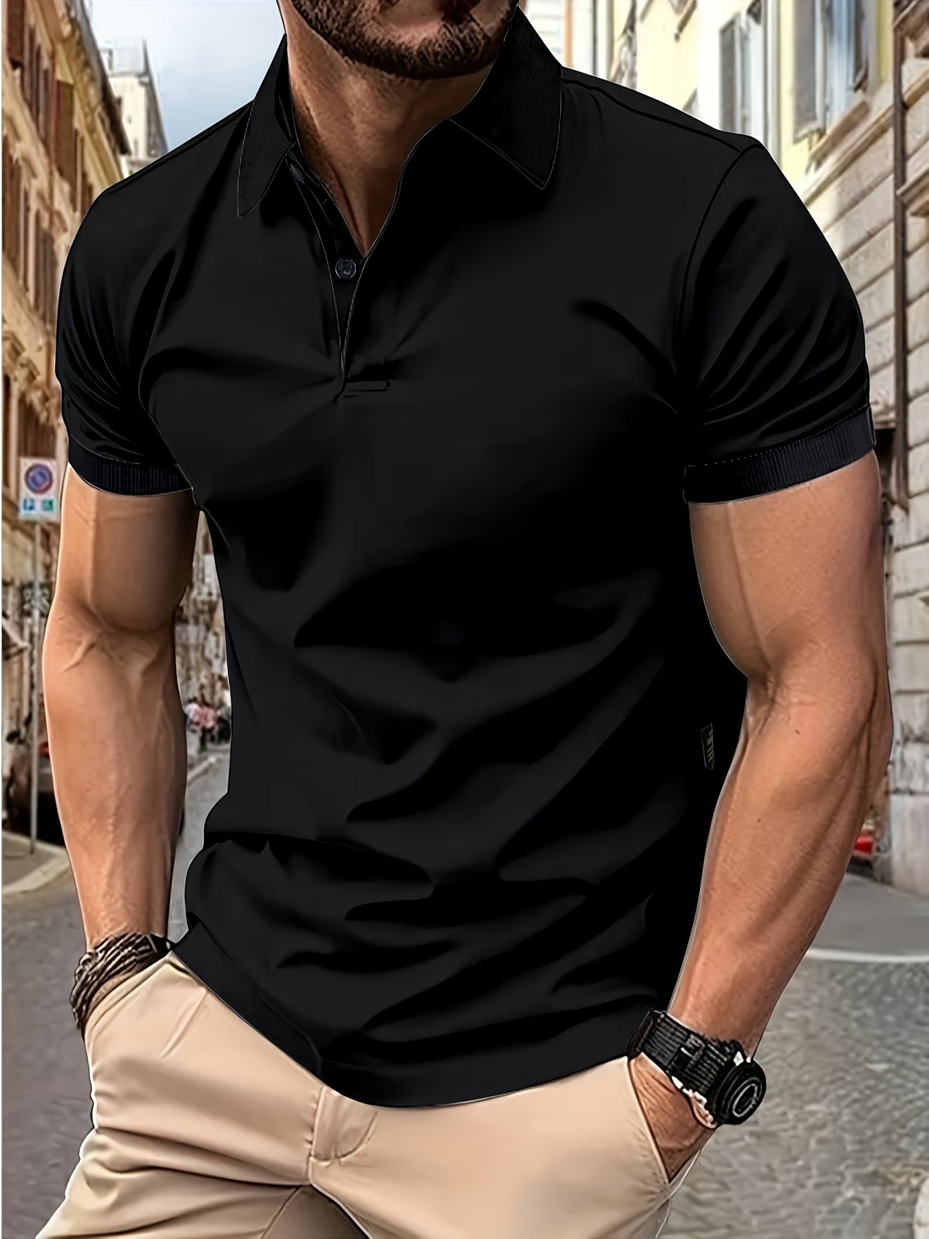 Herren Kurzarm Polohemd mit Kragen Stylisch - Norvielle