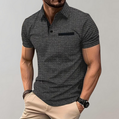 Polohemd für Männer - Kragen - Revers - Polo T-Shirt - Polohemden-Grau-S-Chaps Herrenmode