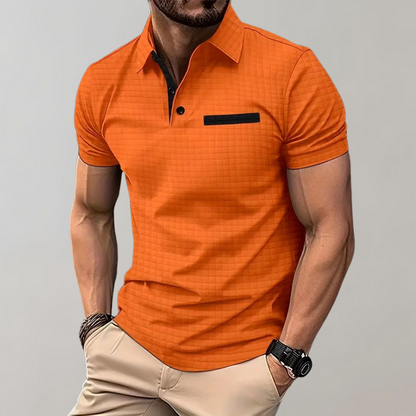 Polohemd für Männer - Kragen - Revers - Polo T-Shirt - Polohemden-Orange-S-Chaps Herrenmode