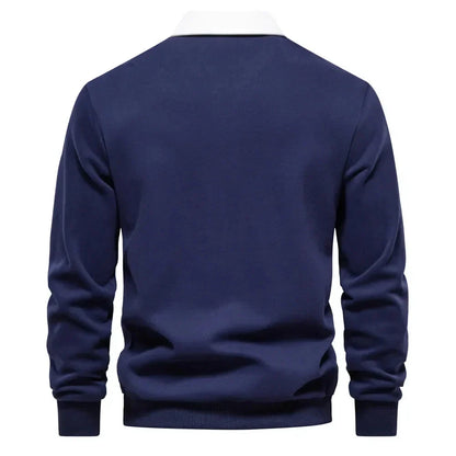 Polopullover - Langarm - Quarter Button-Up - Polopullover - Polohemden für Männer-Chaps Herrenmode