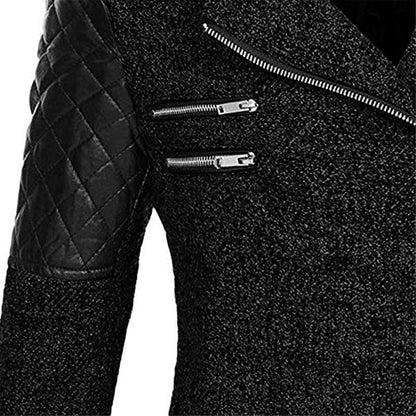 Norvielle Damen Wintermantel Lang Leder