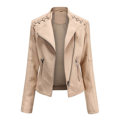 Damen Modische Jacke Asymmetrischer Reißverschluss