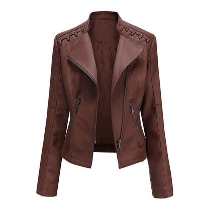 Damen Modische Jacke Asymmetrischer Reißverschluss