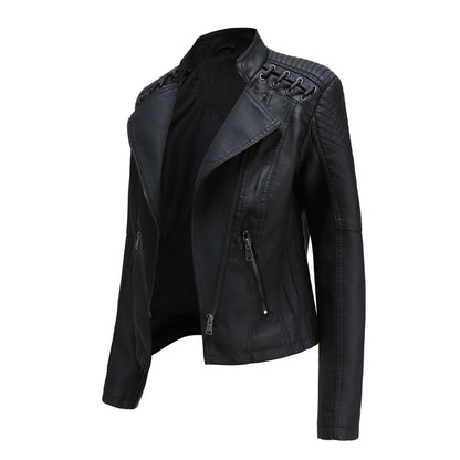 Damen Modische Jacke Asymmetrischer Reißverschluss