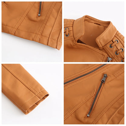 Norvielle Herren Lederjacke Slim Fit