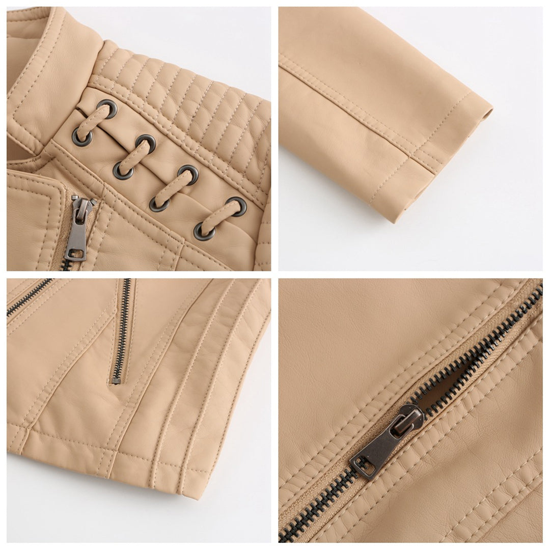 Norvielle Herren Lederjacke Slim Fit