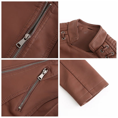 Norvielle Herren Lederjacke Slim Fit