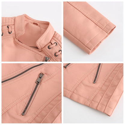 Norvielle Herren Lederjacke Slim Fit