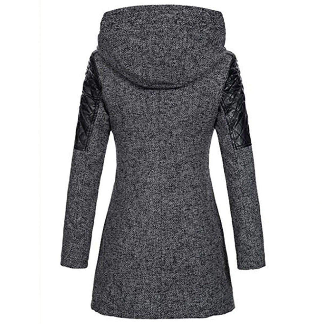 Norvielle Damen Wintermantel Lang Leder