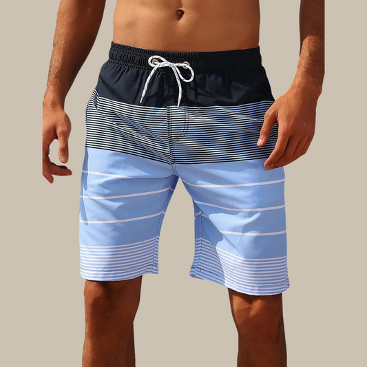 Norvielle Herren Badehose Colorblock Stretch Schnelltrocknend - Norvielle