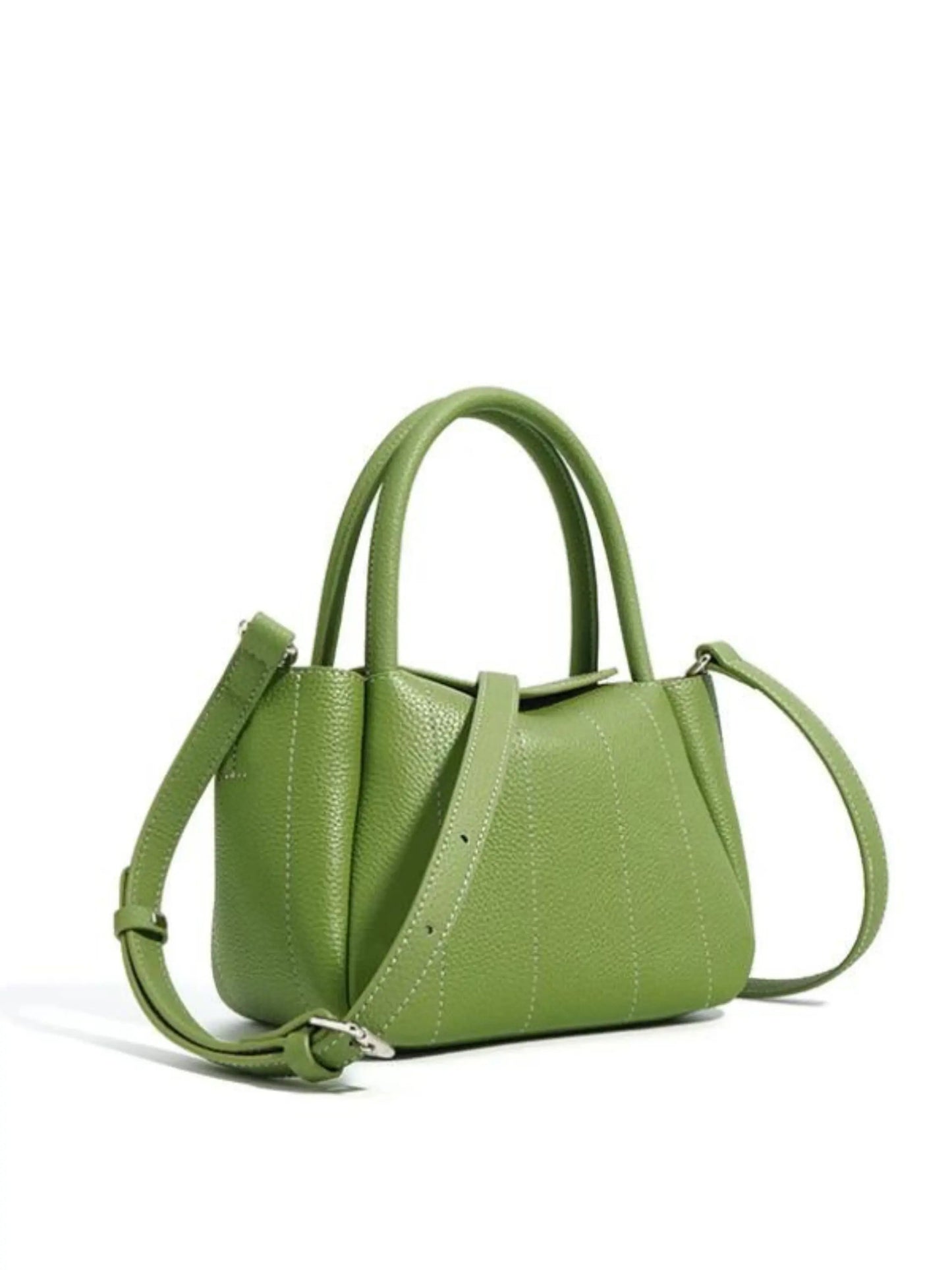 Beatrix Grüne Lederhandtasche Minimalistisches Design
