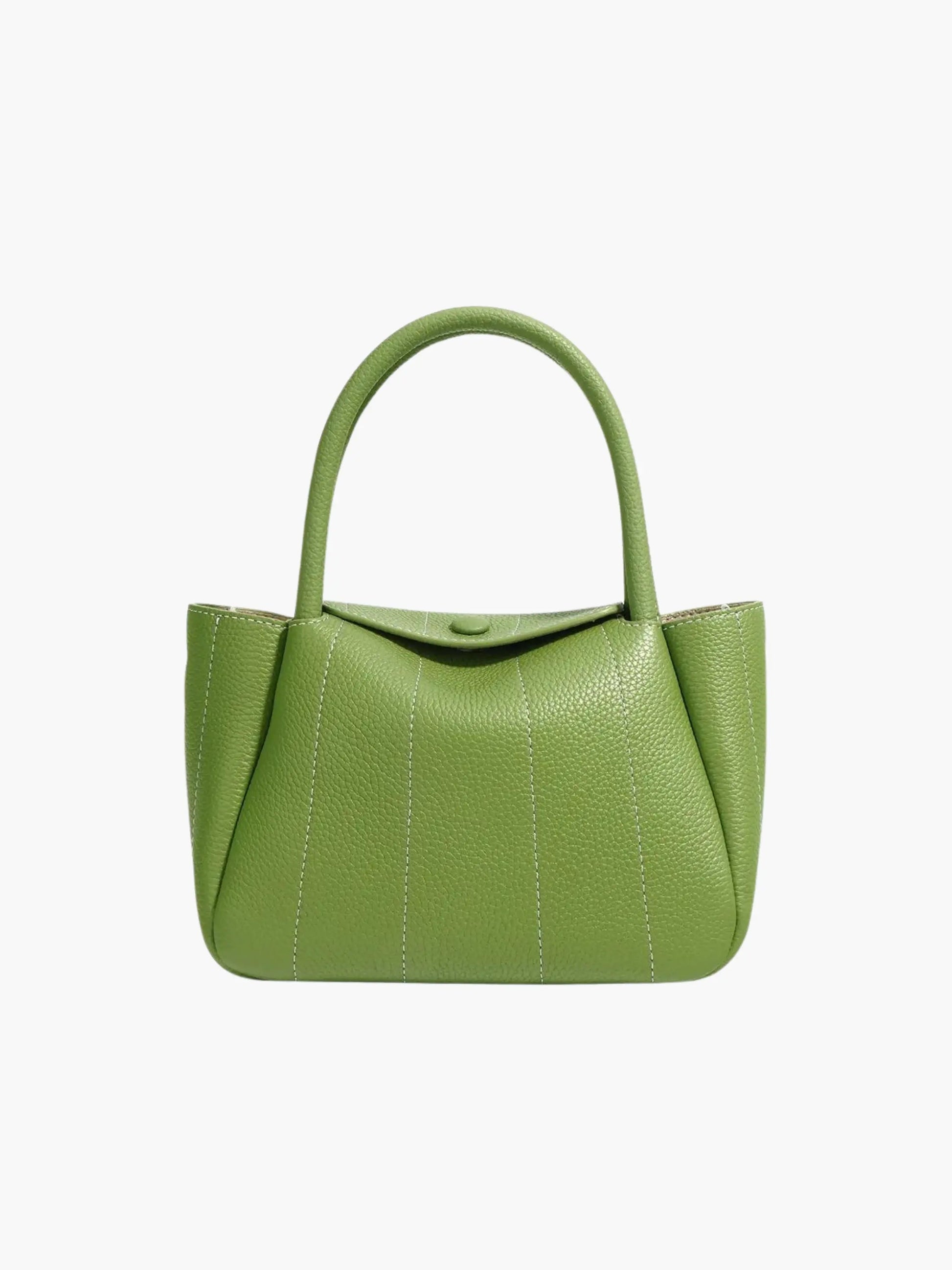 Beatrix Grüne Lederhandtasche Minimalistisches Design - Norvielle