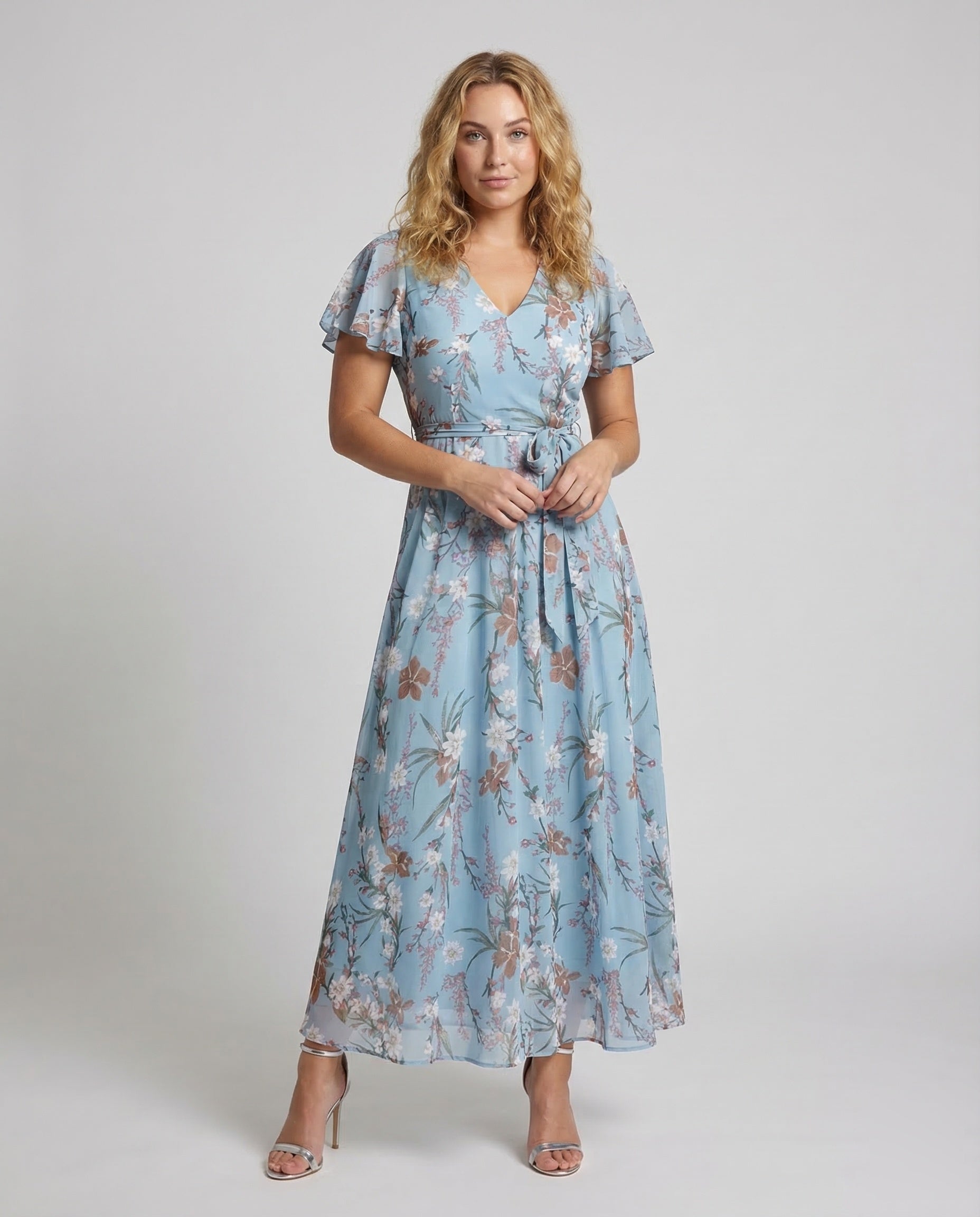 Damen Maxikleid Floralmuster Lang - Norvielle