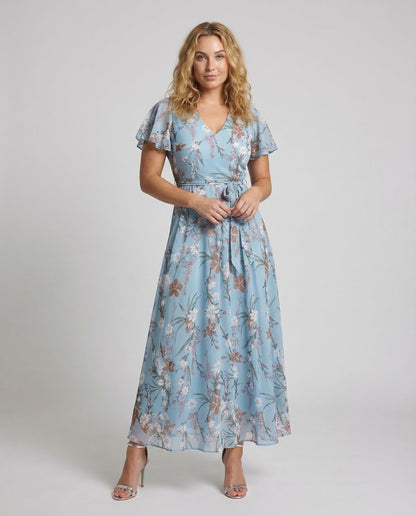Damen Maxikleid Floralmuster Lang - Norvielle