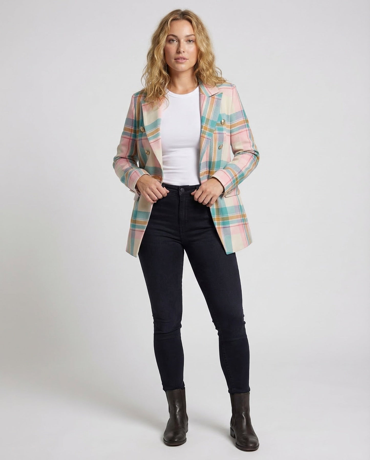 Damen Karierter Blazer Modern - Norvielle