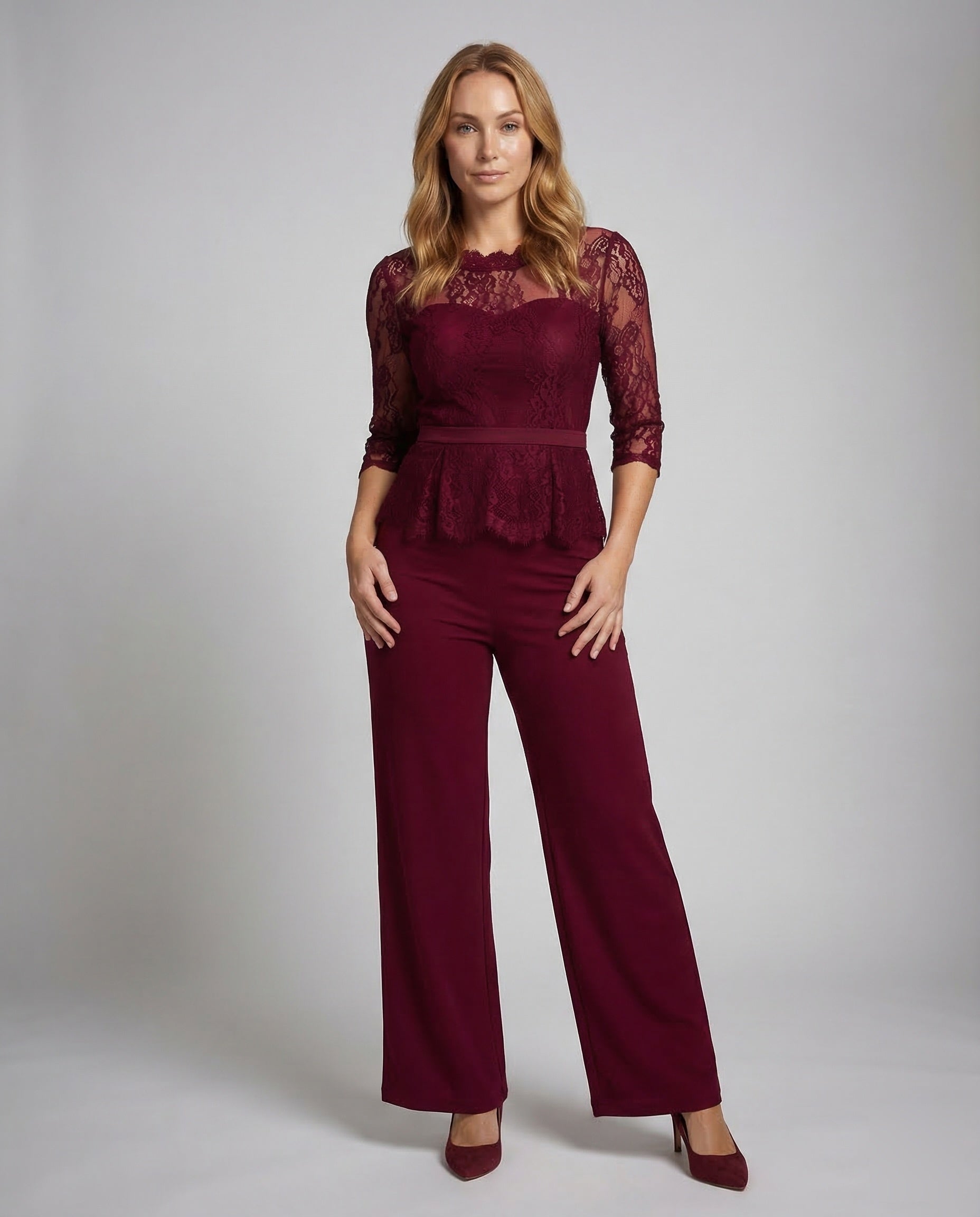 Damen Jumpsuit Spitze Transparent Elegant - Norvielle