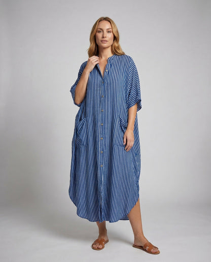 Damen Maxi Kaftan Kleid mit Taschen - Norvielle