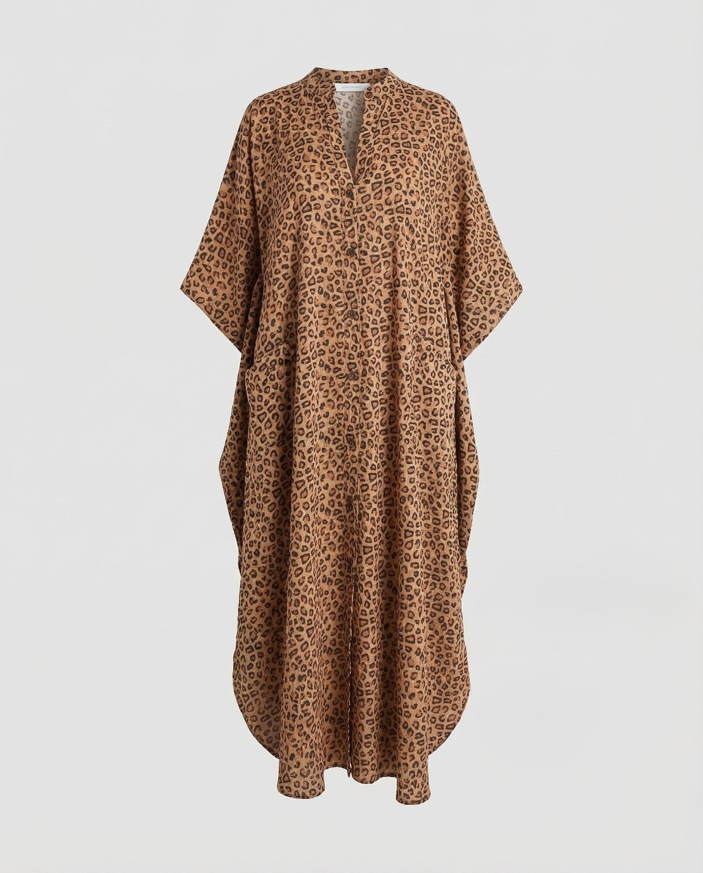 Damen Maxi Kaftan Kleid mit Taschen