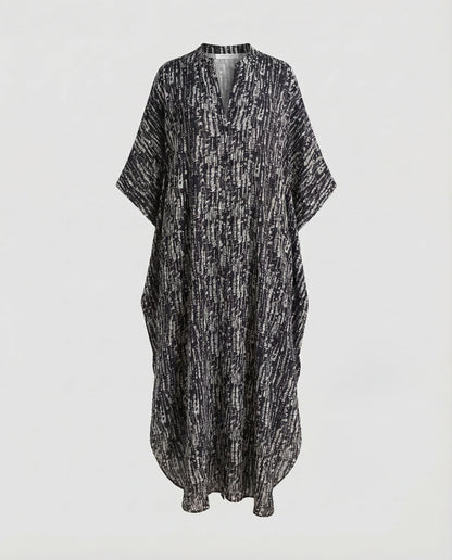 Damen Maxi Kaftan Kleid mit Taschen