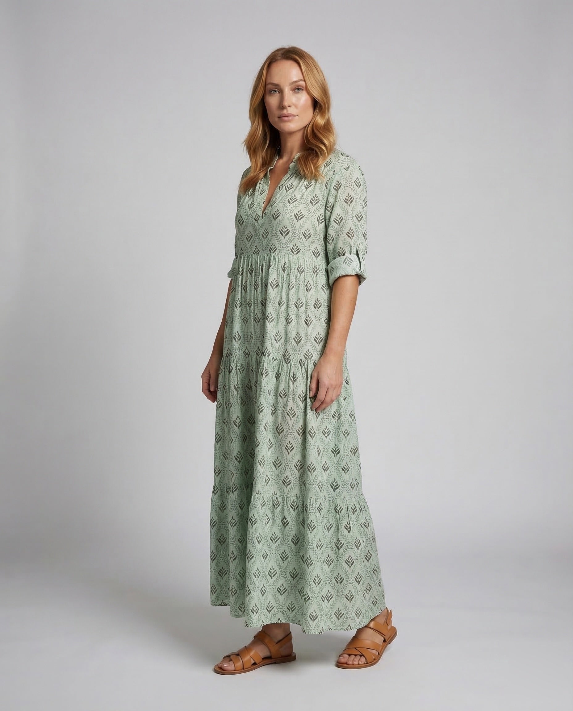 Damen Maxikleid Sommer Baumwolle - Norvielle