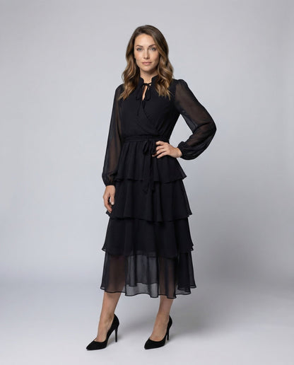 Damen Midikleid Chiffon Freizeitkleid - Norvielle