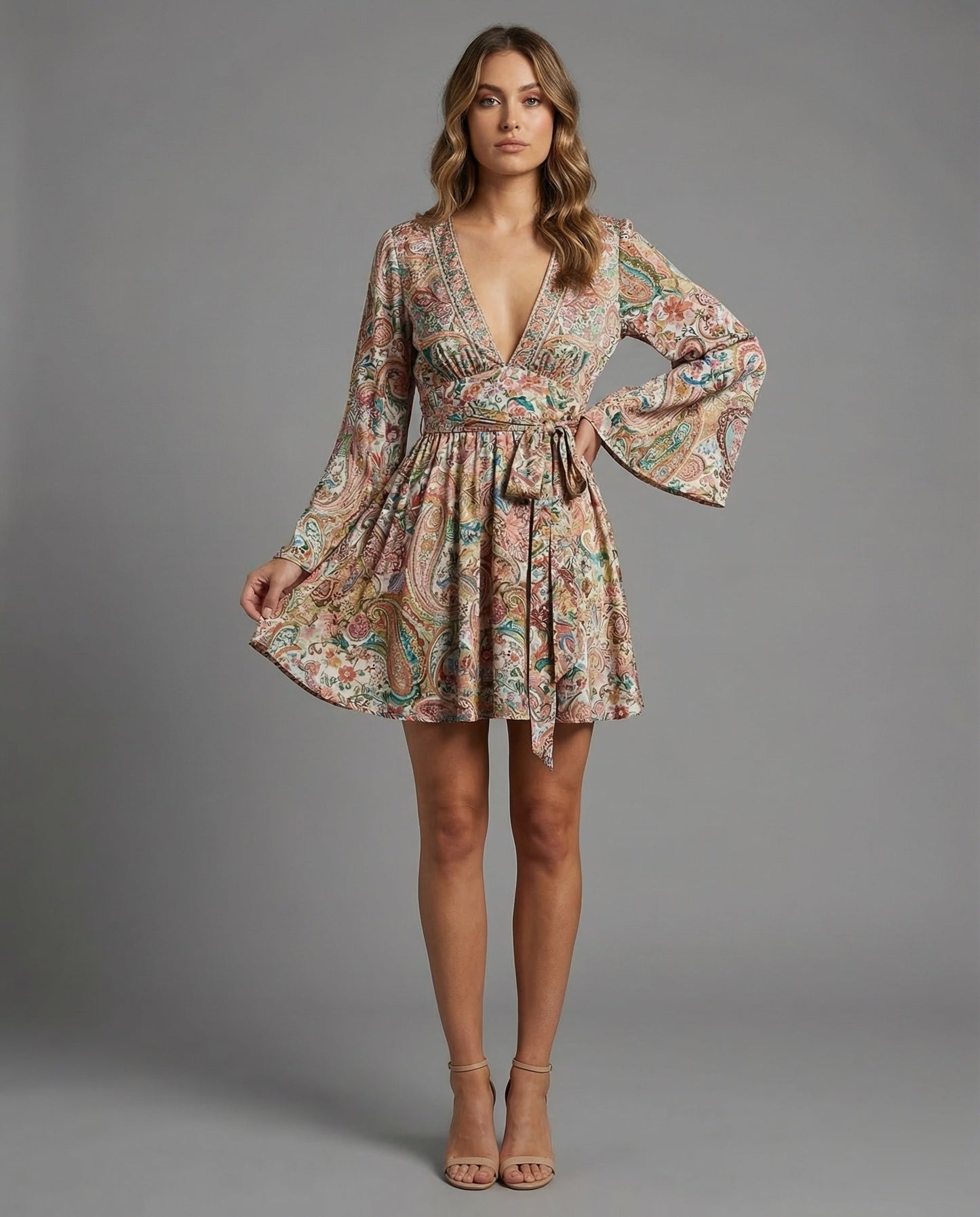 Damen Wickelkleid Boho Freizeitkleid - Norvielle