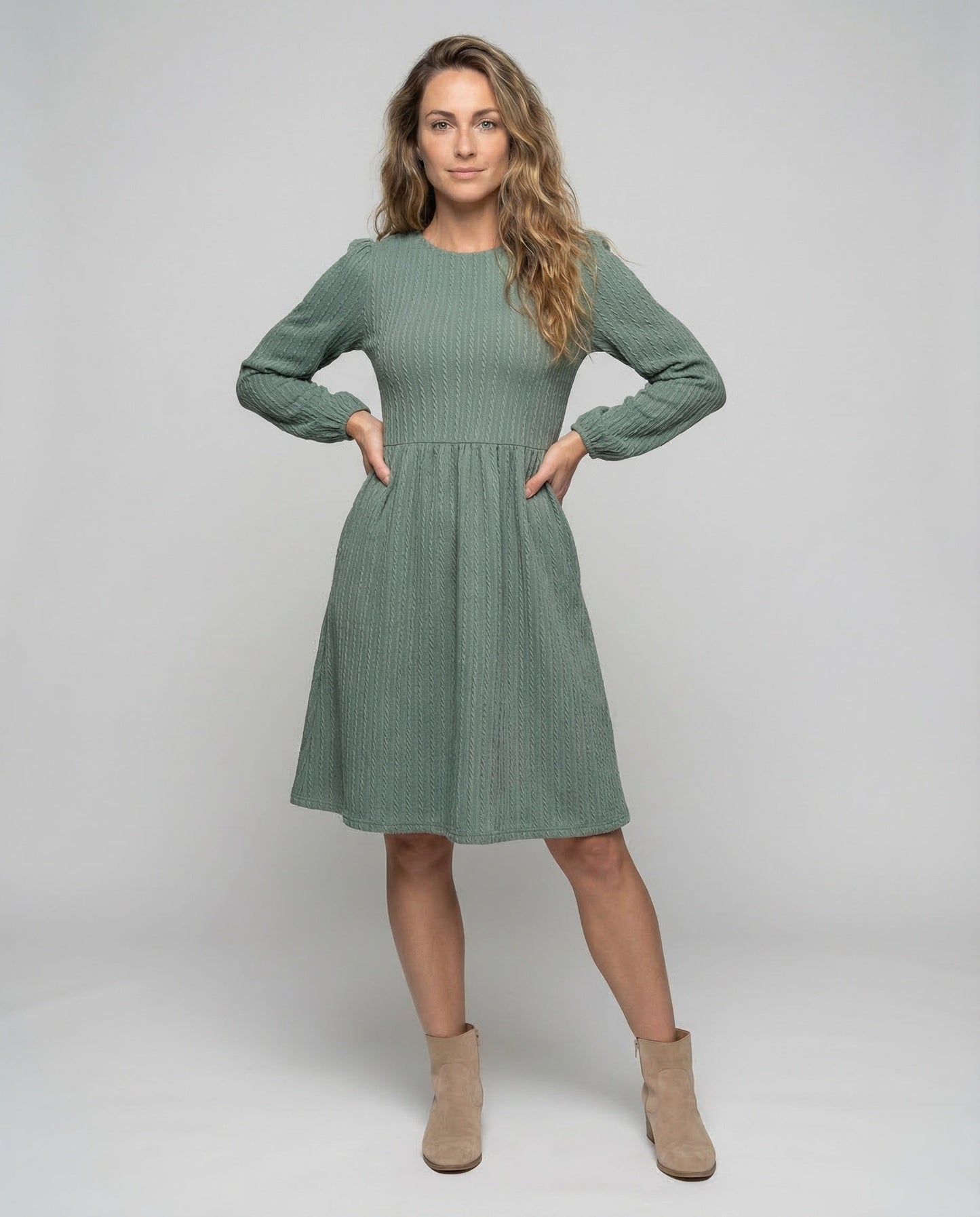 Damen Strickkleid A-Linie Freizeitkleid - Norvielle