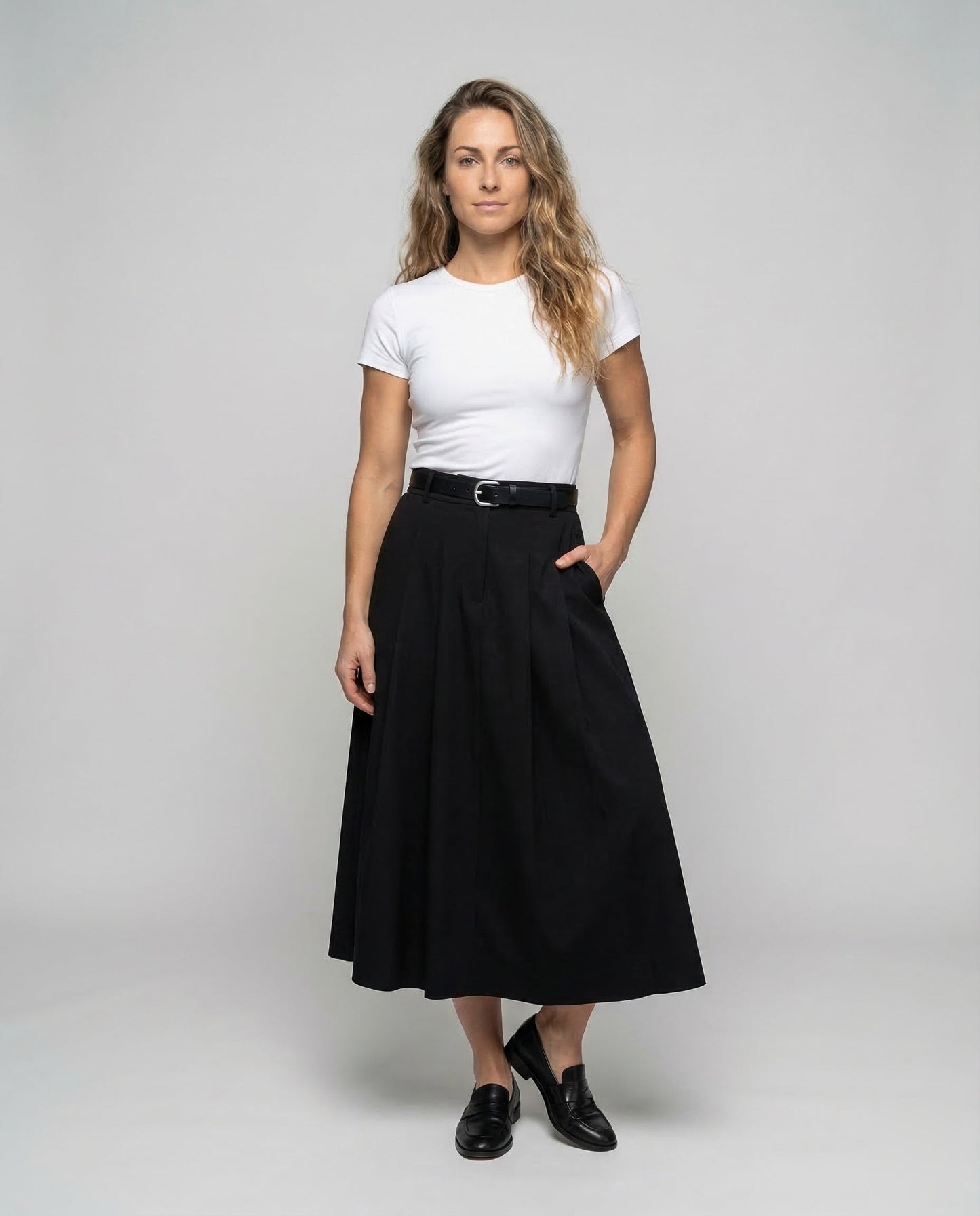 Damen Maxirock A-Linie Kellerfalten - Norvielle