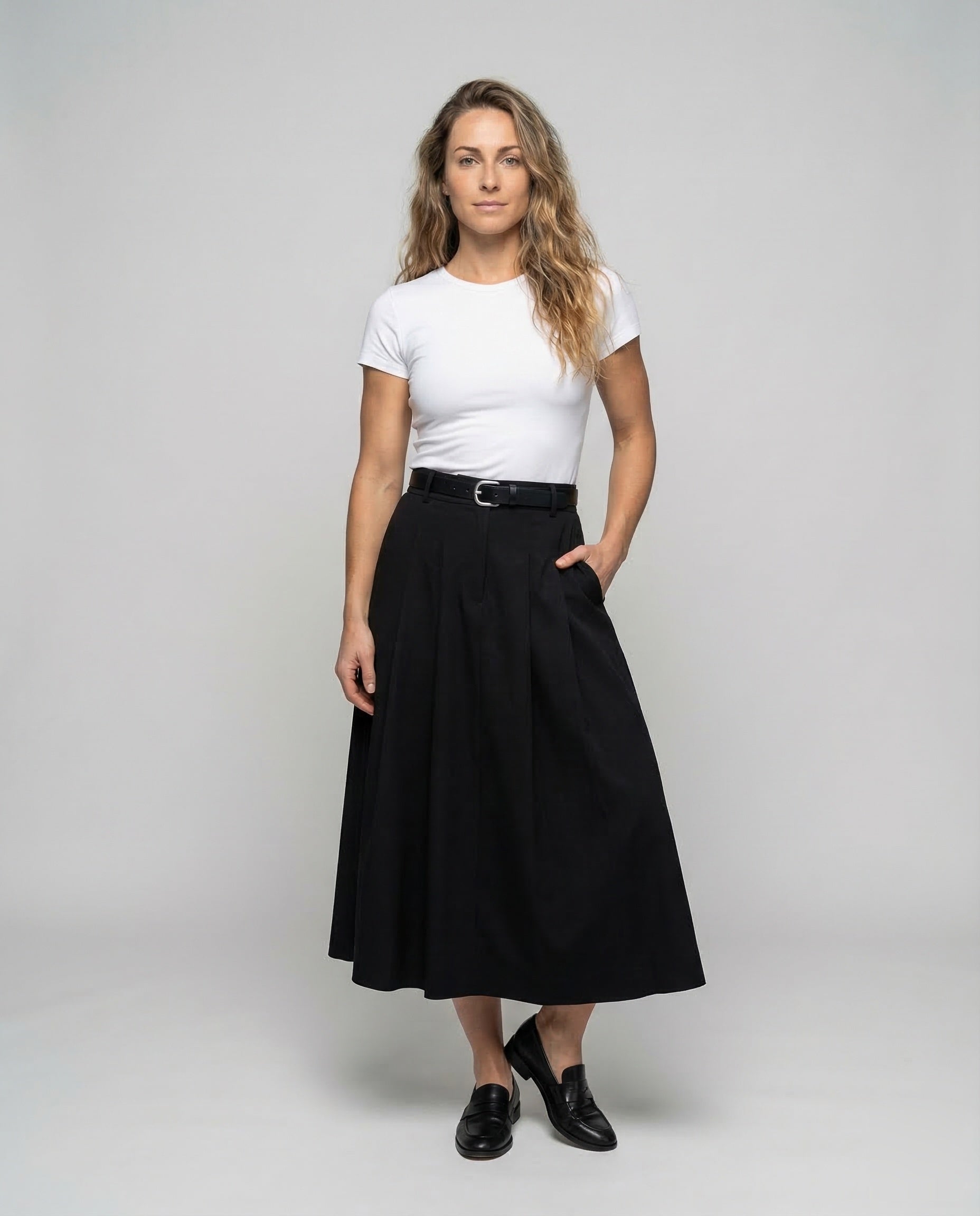 Damen Maxirock A-Linie Kellerfalten - Norvielle