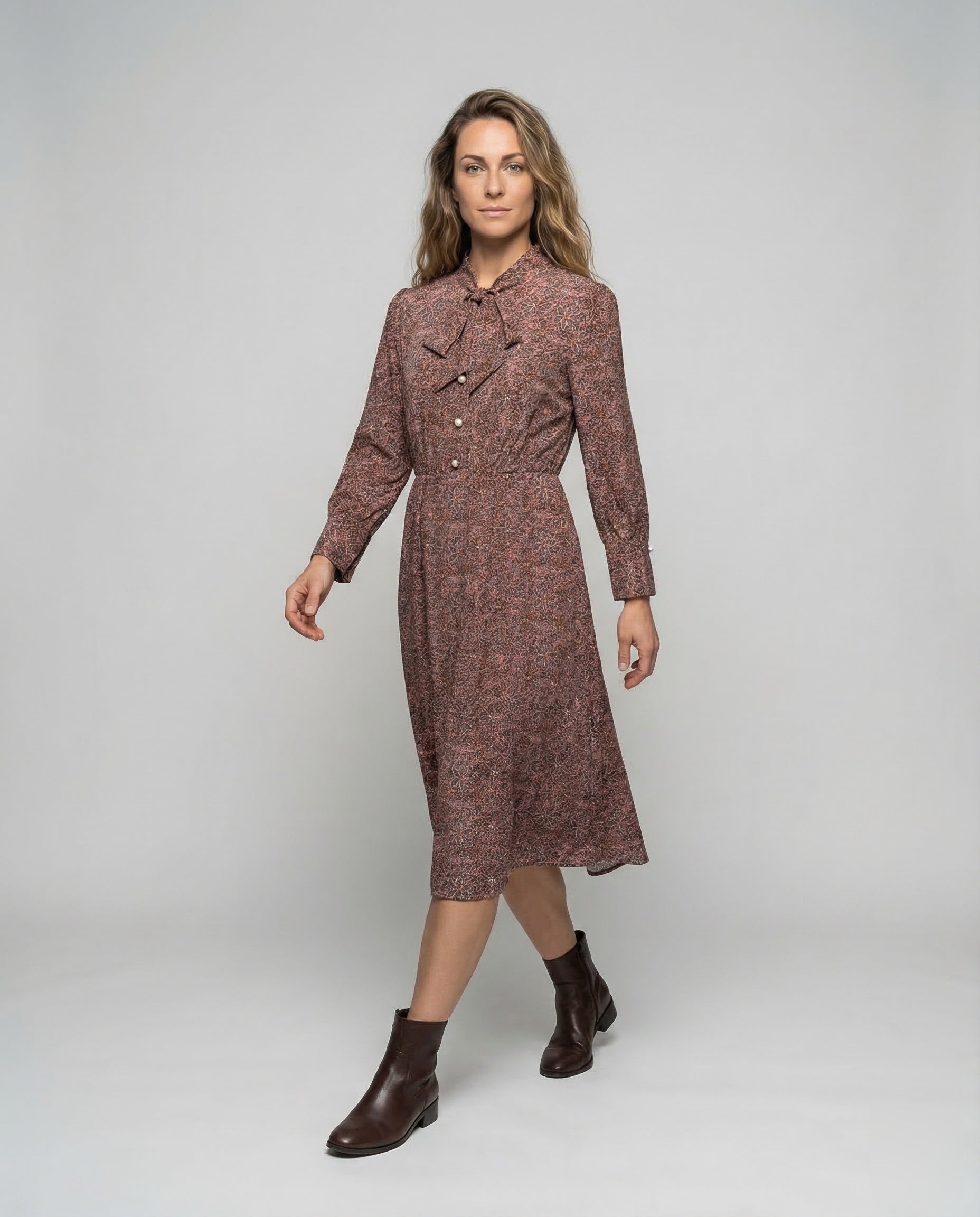Damen Maxikleid mit Schluppenkragen - Norvielle