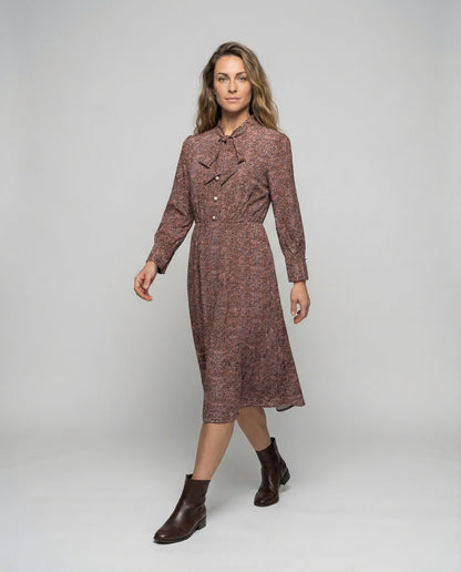 Damen Maxikleid mit Schluppenkragen - Norvielle