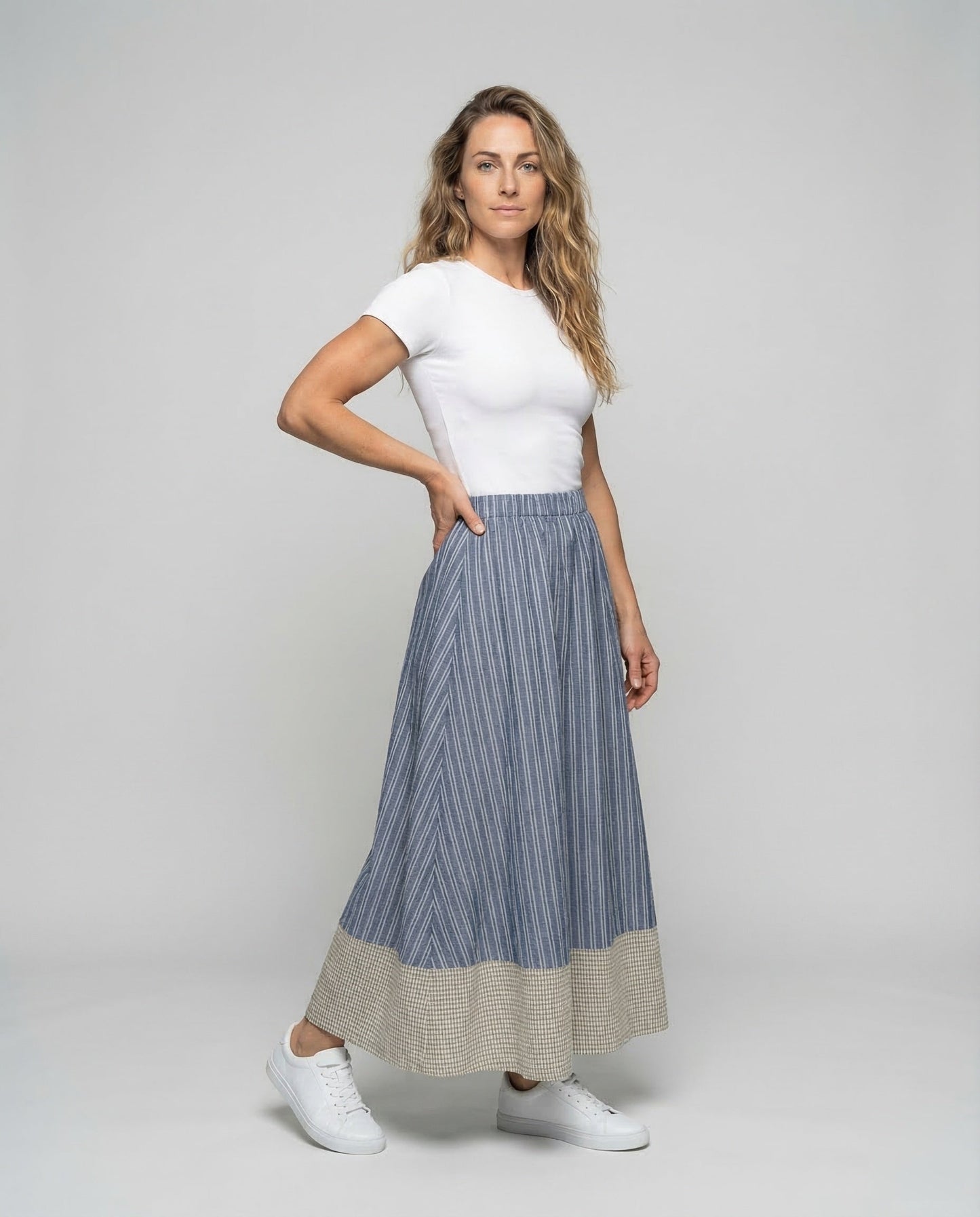 Damen Maxirock Leinenmix - Norvielle