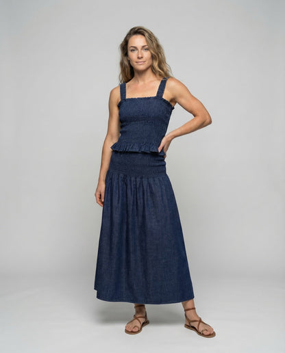 Damen Midirock Mit Smokbund - Norvielle