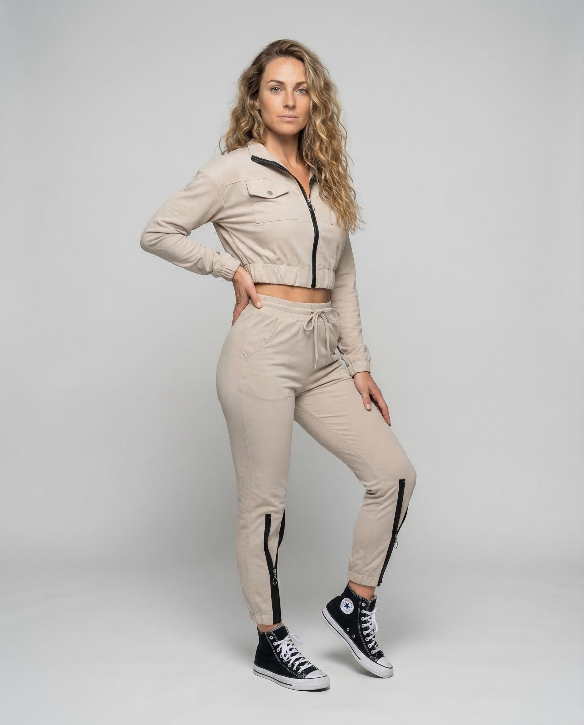 Damen Jogginganzug Zweiteiler Sportlich - Norvielle