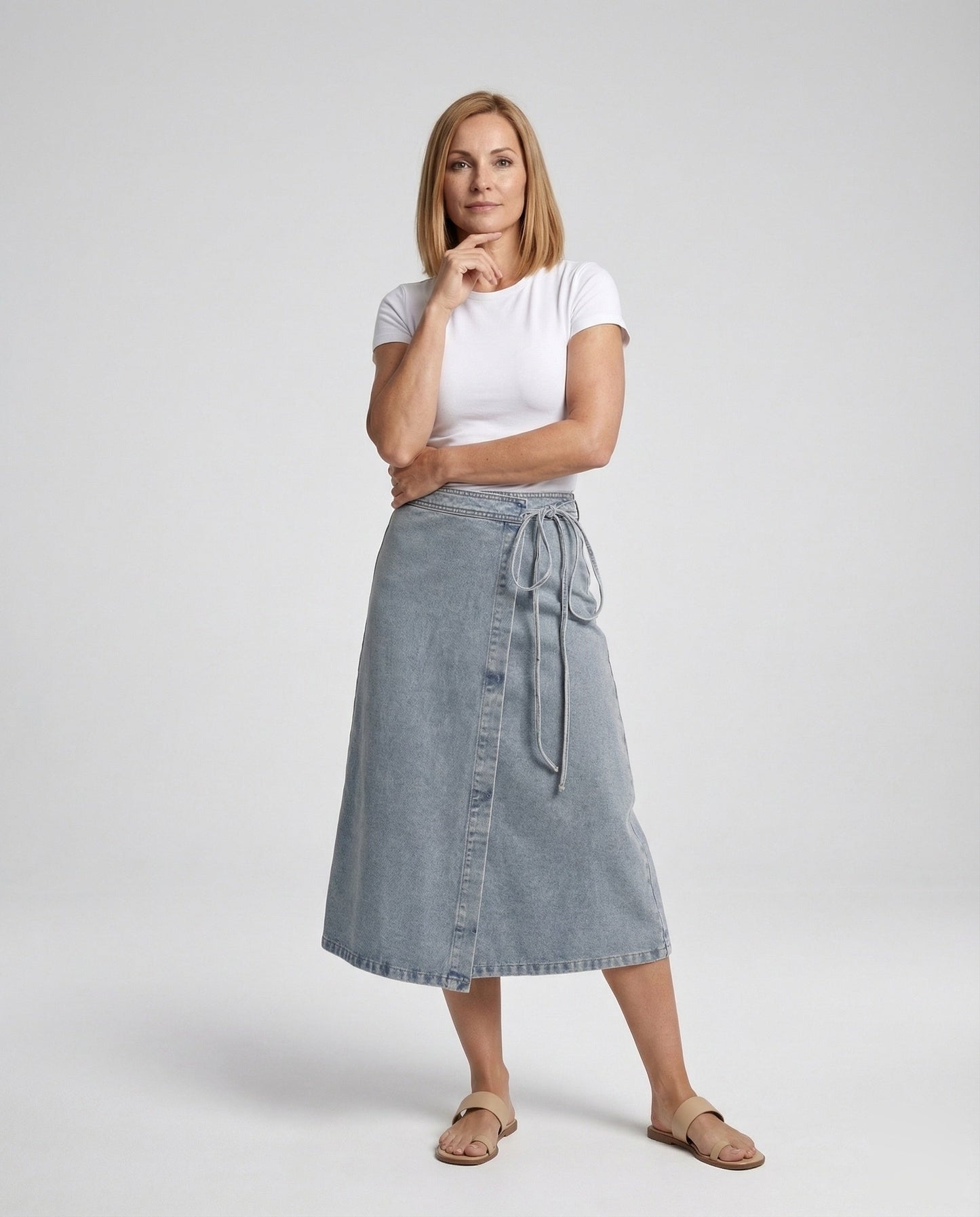 Damen Jeans Wickelrock Hoher Bund - Norvielle