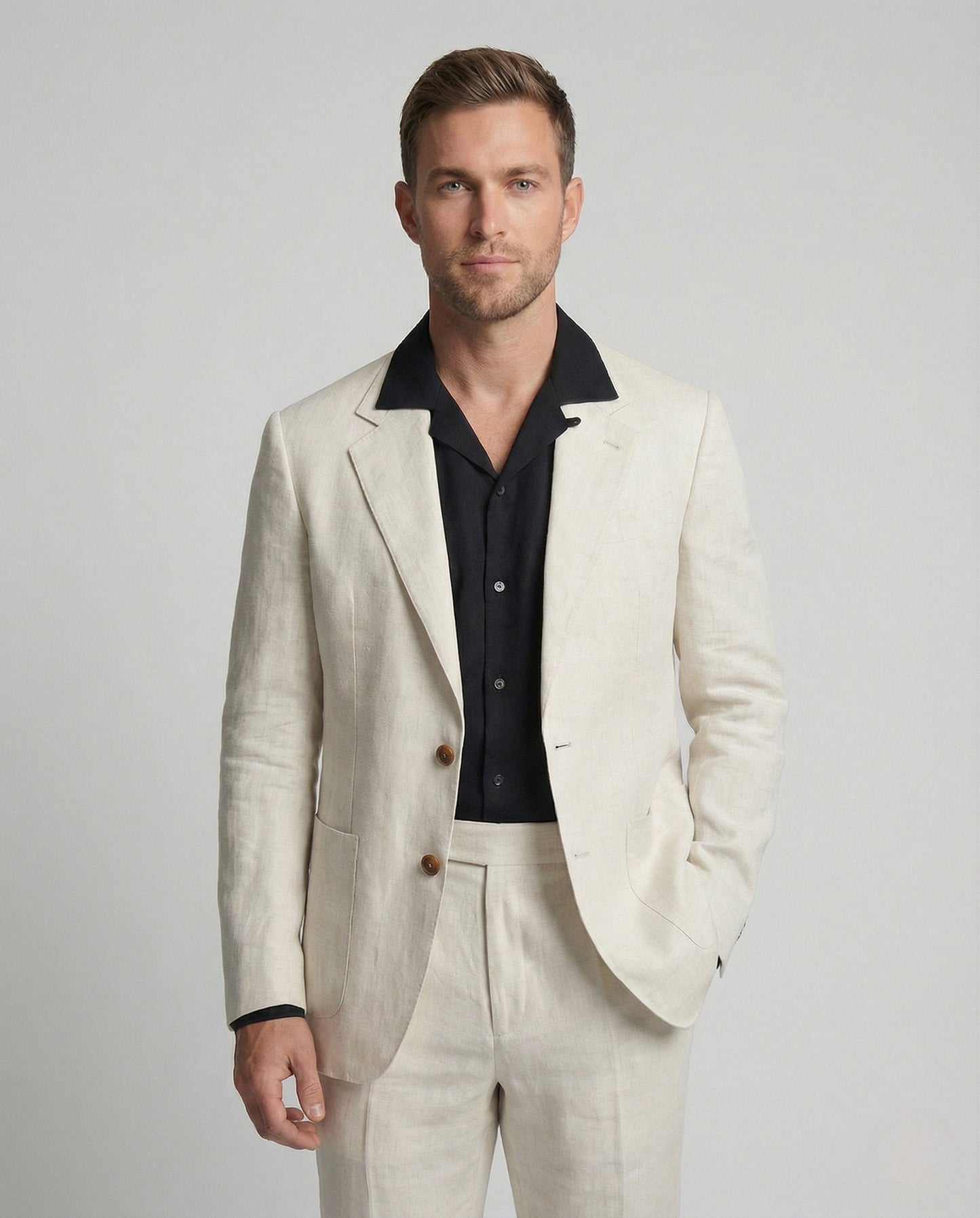 Eleganter Herren Leinenanzug Mit Anzughose - Norvielle