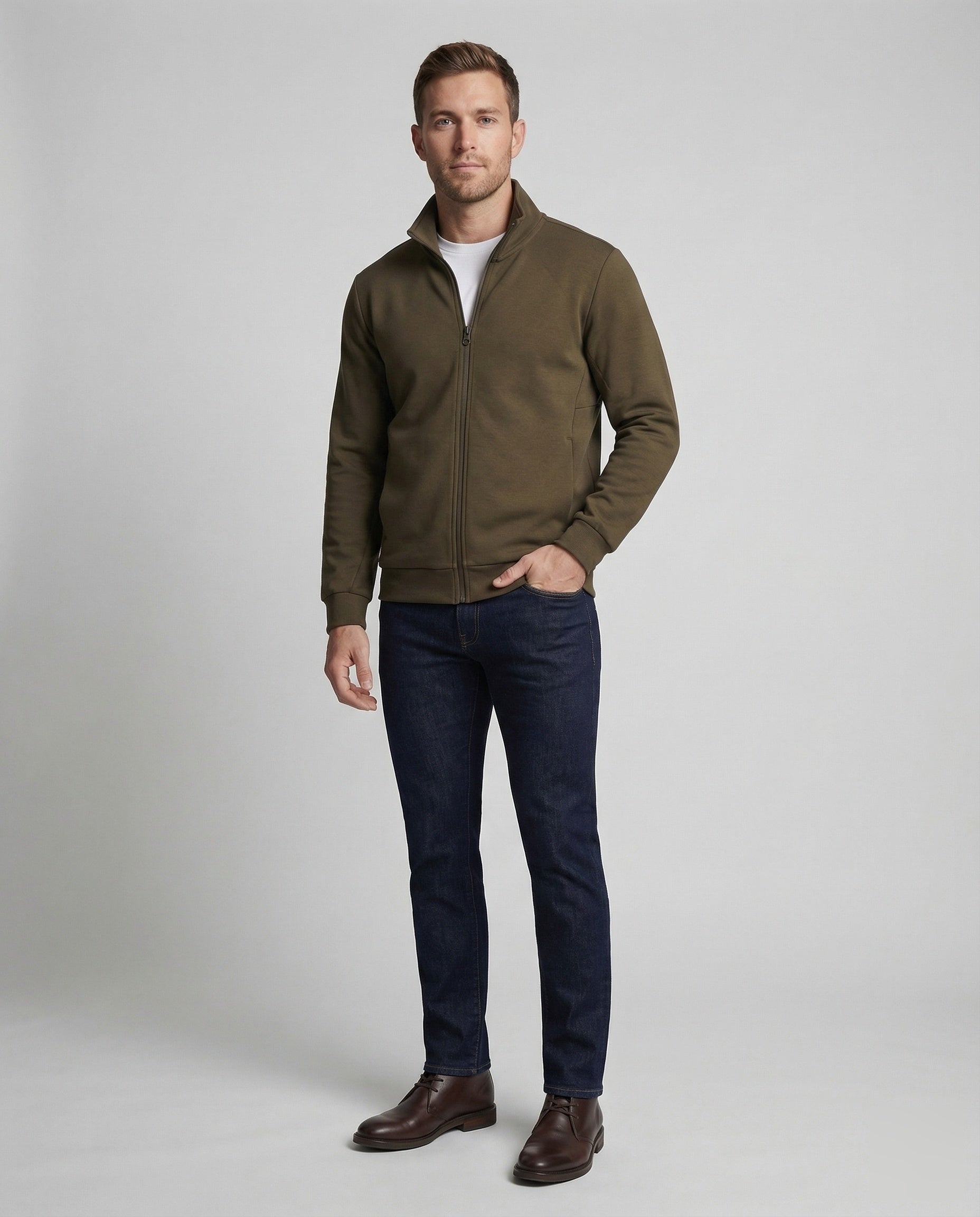 Herren Sweatjacke Mit Stehkragen Modern - Norvielle