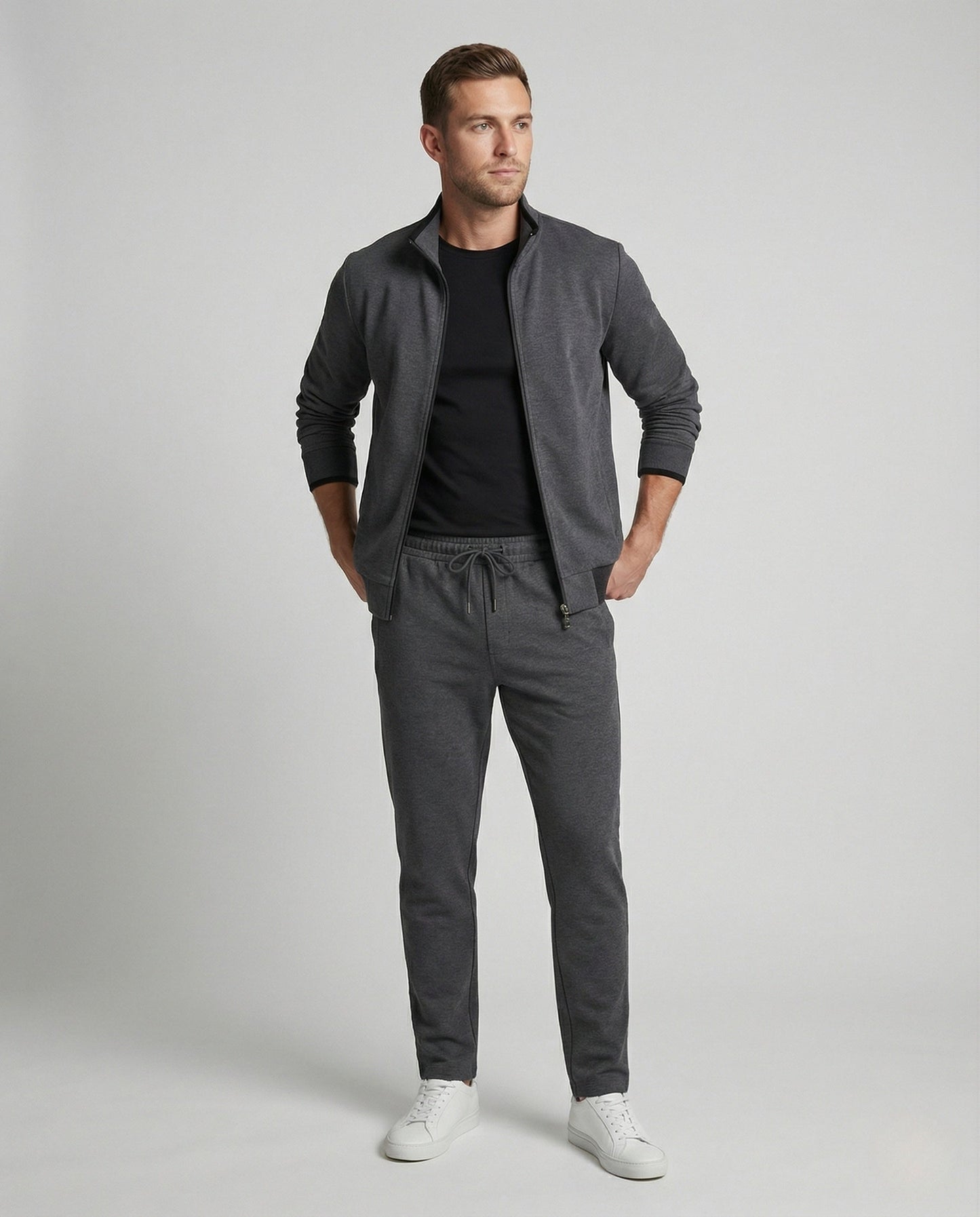 Herren Freizeitset Jersey Jogginghose Grau - Norvielle
