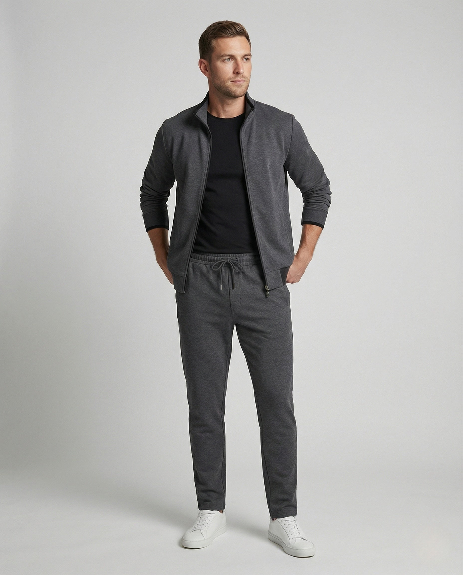 Herren Freizeitset Jersey Jogginghose Grau - Norvielle