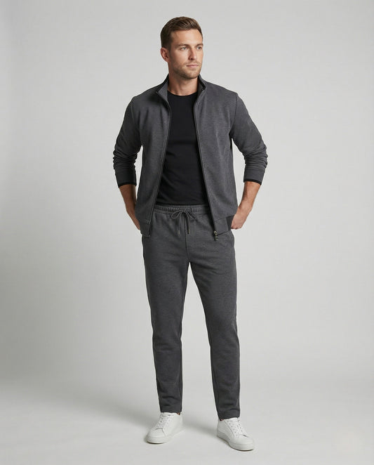 Herren Freizeitset Jersey Jogginghose Grau - Norvielle