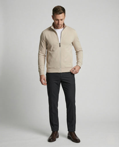Herren Cardigan Sweat Reißverschluss Grau - Norvielle