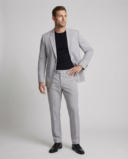 Herren Businessanzug Bügelfaltenhose Schwarz - Norvielle