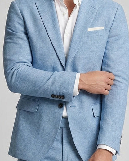 Herren Sommeranzug Leinen Mit Anzughose Beige