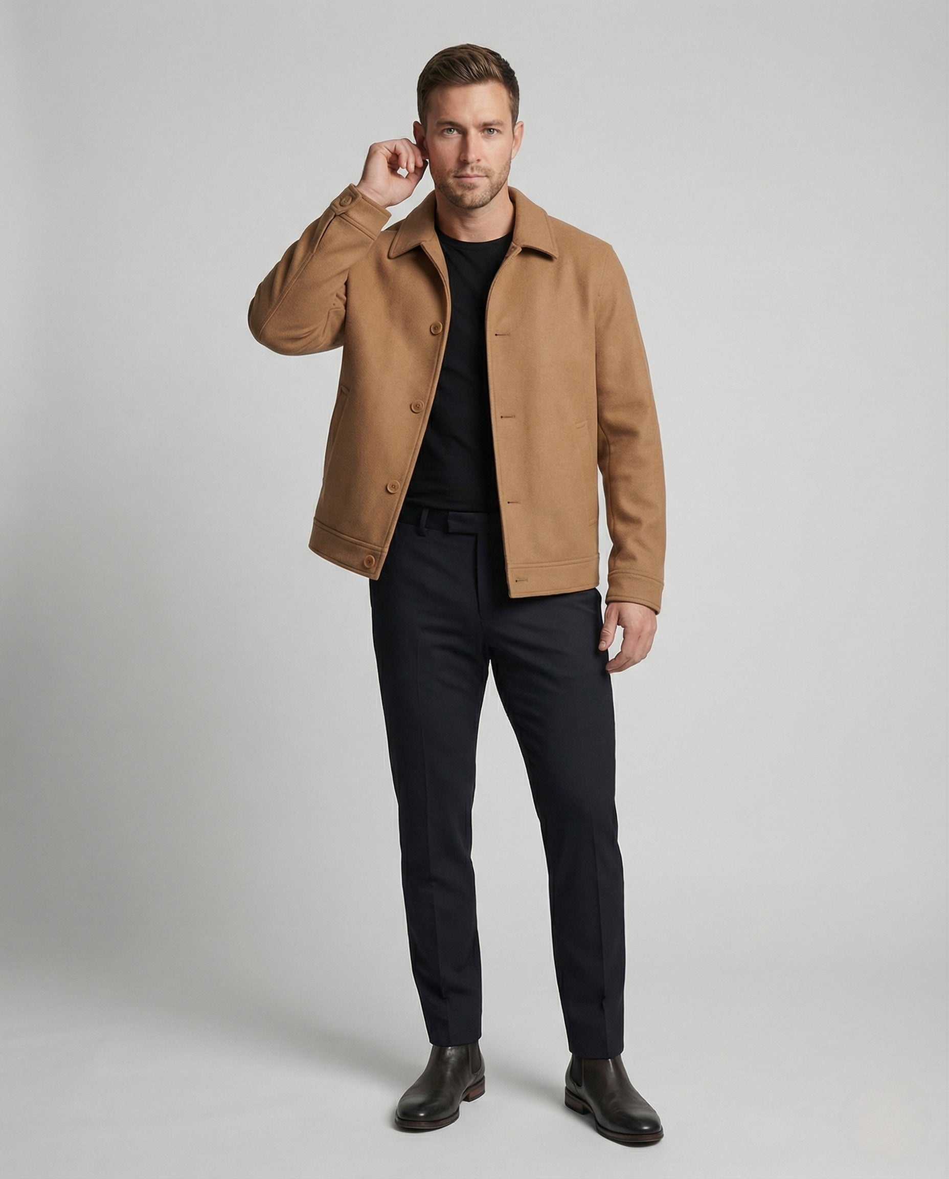Herren Wollmix Mantel Oversize Mit Revers - Norvielle