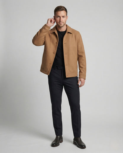 Herren Wollmix Mantel Oversize Mit Revers - Norvielle